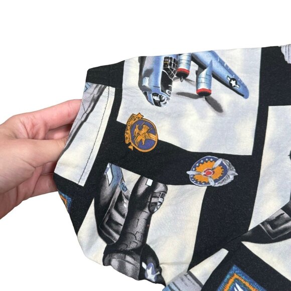 Vintage Kalaheo Hawaiian Military WW2 Bomber Plane Mens Shirt USA Hawaii Size XL - Picture 7 of 12